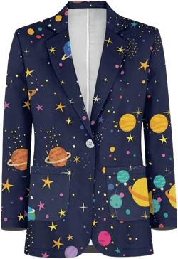 Men's Casual Blazer One Button Long Sleeve Blazer Suit Jackets Slim Fit Sports Coats with Pocket S-5XL 4X-Large Cosmic Galaxy