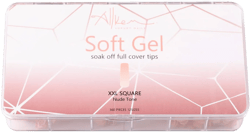 Allkem Soft Gel Nail Tips - 360 pcs XXL Square Nail Extensions - 12 Sizes Extra Extra Long Full Cover Nails - Nude (360 Pieces)