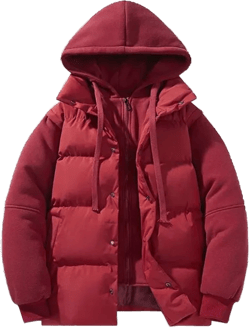 Xingfenly Winter Jacket Men Thicken Warm Hooded Autumn Puffer Coat Male Korean Man Thermal Windbreaker Clothing X-Small S6 Red