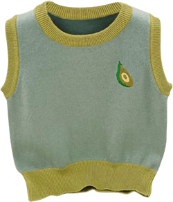 ToddlBy Boys Girls Sleeveless Knitted Vests Sweaters Toddler Cartoon Round Neck Pullover Vest Spring (Green, 4-5 Years) c1383w
