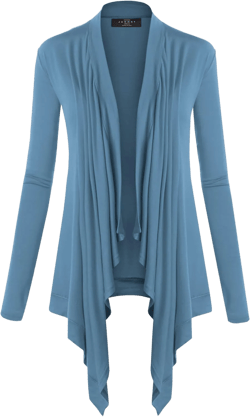 MBJ Womens Off-Duty Open Front Cardigan - Made in USA Medium Wsk849_denim