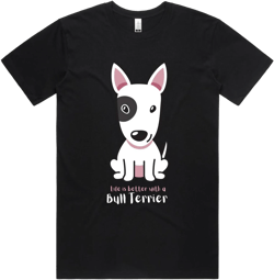 Bull Terrier Tshirt, Organic Cotton Graphic Tee