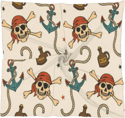 Silk Like Head Scarf for Women 23.6” Square Satin Hair Scarf Fashion Print Pattern Scarves Silk Feeling Neckerchief Anchor Pirate Skull