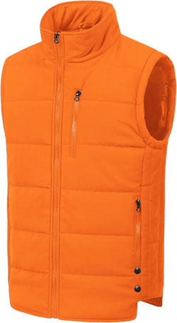 Chrisuno Men's Lightweight Winter Puffer Ski Vest Jacket Packable Outerwear Small Orange