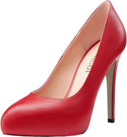 Aachcol Women Platform Pumps Round Toe Slip-on Stiletto High Heel Dress Shoes Matte Office Wedding Shopping 5 Inch 9.5 Red