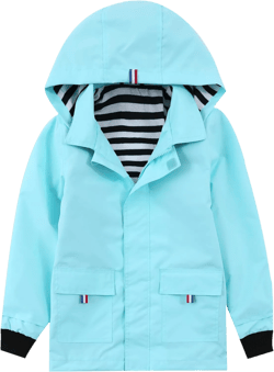 Hiheart Boys Girls Waterproof Hooded Jackets Cotton Lined Rain Jackets 3T Baby Blue