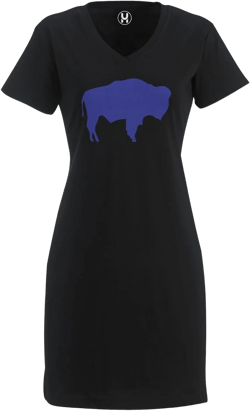 Buffalo - New York Sports Mafia Ladies Dress Small-Medium Black - Blue Buffalo