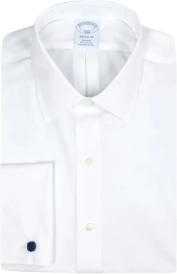 Brooks Brothers Mens Regular Fit All Cotton Non Iron Ainsley Collar Dress Shirt w/French Cuffs, 16" Neck 35" Sleeve 199834 White