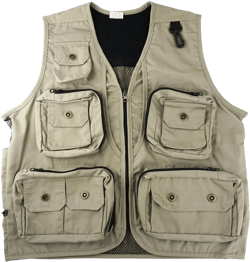 Safari Photo Vest Photography Travel Hiking Fishing Camping Hunting Medium Khaki