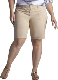 Lee Women's Plus Size Relaxed Fit Avey Knit Waist Cargo Bermuda Short