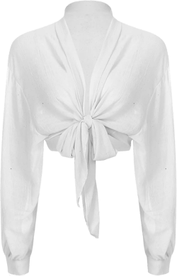 easyforever Sparkling Shawls and Wraps for Evening Dresses Women Long Sleeve Chiffon Bolero Cardigan White One Size