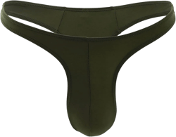 Men's Thong Underwear Low Rise Supporter See Through G-String Bulge Sexy Soft Athletic Jockstrap T-Back Under Panties One Size A 03- Green 2