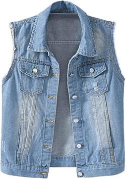 VIEWON Women's Casual Denim Waistcoat Frayed Sleeveless Ripped Jacket Vest with Pockets Small Light Blue