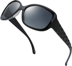 The Fresh Polarized Vintage Classic Square Trendy Sunglasses - Exquisite Packaging Black/Grey, Grey Gradient