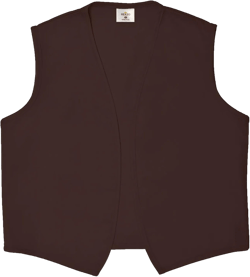 Unisex Vest No Pocket No Buttons– Made in The USA Medium Brown