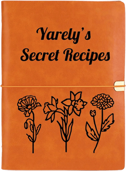 Personalized Recipe Books Custom Engraved Leather Recipe Book to Write in Your Own Recipes Family Cookbook Journal for Mom Dad Wife Daughter (A5(6.69”x9.06”) - Orange)