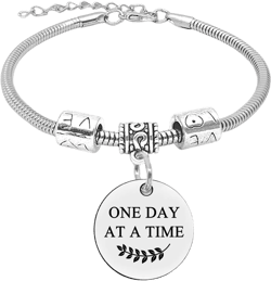 Encouragement Bracelets for Women and Men - Sobriety, AA, NA Inspirational Gifts - Stainless Steel Motivational Bracelets for Best Friends - Christmas and Birthday Gifts: Clothing, Shoes & Jewelry