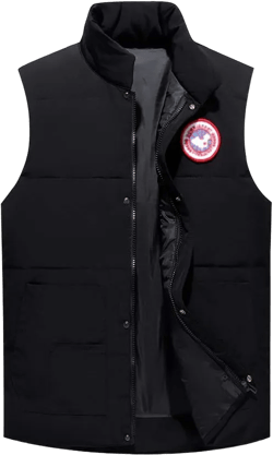 Puffer Vest Men Quilted Winter Padded Sleeveless Jackets Windproof Mens Down Lightweight Vest (Color : Black, Size : X-Large)