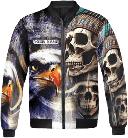 Camelliaa Shop Personalized Native American Casual Bomber Jacket S-5XL, native american jacket, mens native print jacket Style 5 Nylon