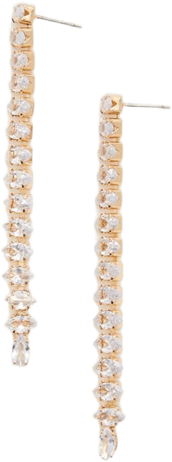 Rhinestone Box Chain Drop Earrings