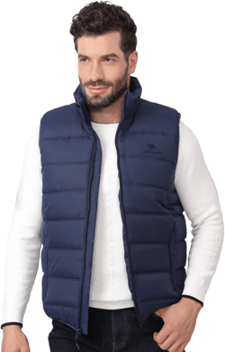 CAMEL CROWN Puffer Vest Men Quilted Winter Padded Sleeveless Jackets Gilet for Casual Work Travel Outdoor XX-Large Blue