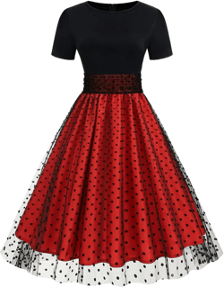 Women Short Sleeve Polka Dot Tulle Prom Dress Ruched Wedding Homecoming Dresses Patchwork Vintage Cocktail Party Swing Dress