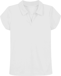 IZOD Girls' School Uniform Short Sleeve Polo Shirt, Button Closure, Moisture Wicking/Performance Material, Fade Resistant 12-14 White
