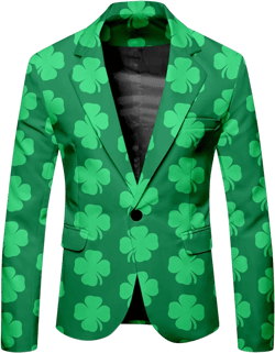 Men's St. Patrick's Day Casual Blazer Slim Fit Long Sleeve Button Notched Lapel Sports Coat Business Suit Jacket with Pocket