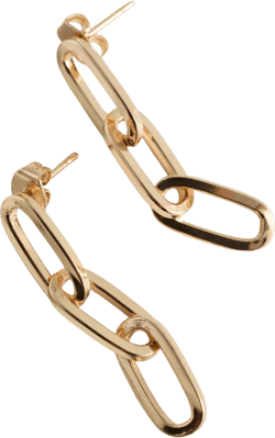 Long-bead chain earrings