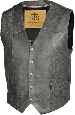 STS Ranchwear mens Lightweight Classic Leather VestLightweight Classic Leather Vest 3X-Large Black