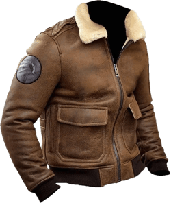 Men's USSAF Casual Air Force Flight Pilot Cockpit Bomber Jacket - G1 Bomber Leather Jacket, Brown