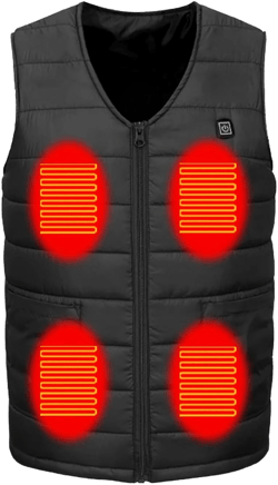 Heated Vest Electric Heated Vest Fleece Vest USB Intelligent 3 Optional Temperature Heated Jacket for Men Women Large Black