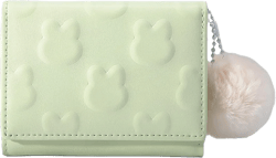 Wallet for Women Small Size Wallets Travel Wallet Mini Wallet Leather for Lady Teen Girl Kid Wallet Cute Wallet trifold Card Holder light green Small Size-Rabbit