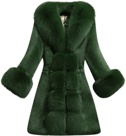 Women Faux Fur Coat Elegant Thick Warm Fashion Outerwear Long Furry Jacket Plus Size Solid Going Out Winter Overcoat 6X-Large Green