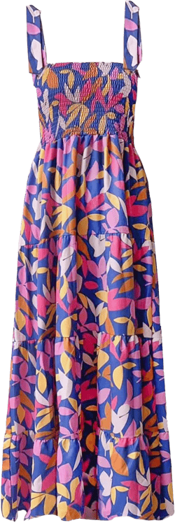 kinstell Women's Summer Boho Spaghetti Strap Square Neck Ruffle Casual Flowy Long Dress Beach Swing Party Maxi Dress Small C-blue Floral