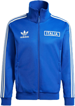 adidas Men's Soccer Italy Beckenbauer Track Top Jacket - Vintage-Inspired, 3-Stripes Design, Recycled and Renewable Materials (US, Alpha, Medium, Regular, Regular, Blue)