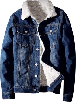 Springrain Men's Sherpa Fleece Lined Denim Jacket Warm Winter Trucker Jacket Cowboy Jean Jacket