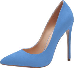 YODEKS Women's Stiletto High Heel Pumps Classic Pointed Toe Shoes Slip On Dress Shoes 12.5 Suede Light Blue