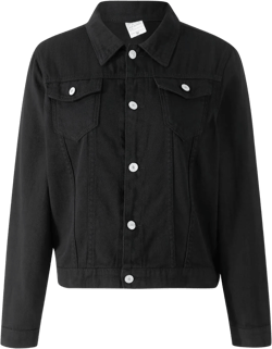 lisenraIn Jean Jackets for Women Fashion Basic Long Sleeve Button Down Denim Jacket Lightweight Cropped Jean Jacket Large Black