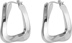 Twist Hoop Earrings, 18K Gold Plated Small Thick Chunky Irregular Hoop Earrings for Women, Size: 26mm Silver