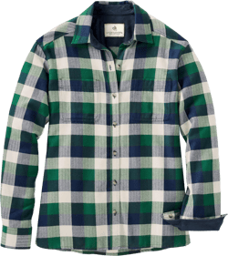 Legendary Whitetails Women's Legendary Flannel Shirt Comfort Fit 2X Wintergreen Buffalo Check