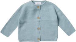 Stellou & friends 100% Cotton Baby Cardigan, Long Sleeve Knit Sweater for Kids, Unisex Tops for Infant, for Children 0-6 Yrs 5-6 Years Pistachio Green Melange