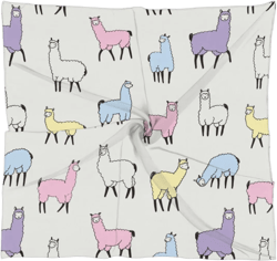 Silk Like Head Scarf for Women 23.6” Square Satin Hair Scarf Fashion Print Pattern Scarves Silk Feeling Neckerchief Animal Alpacas Pattern