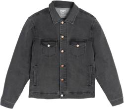 Mugsy Men’s Denim Jacket, Classic Fit, Stretch Denim Jacket for Men, Comfortable, Flexible Outerwear, True to Size X-Large Dark Gray Wash - Ace