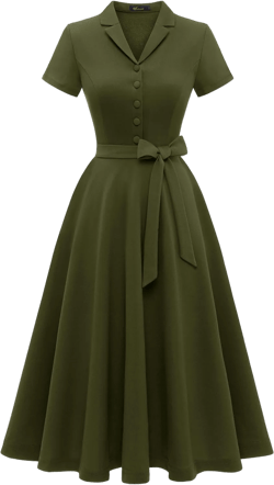 Wedtrend Women's Vintage Tea Dress, Short Sleeve Cocktail Party Dress Work Church Casual Dress