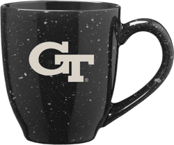 Rico Industries NCAA 16 oz Team Color Laser Engraved Speckled Ceramic Coffee Mug Georgia Tech Yellow Jackets - GT 16oz Team Color