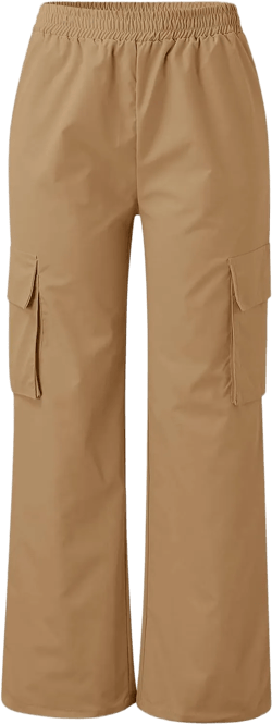Womens Cargo Pants Baggy Y2k Wide Leg Cargo Sweatpants Stretch Elastic Waist Lounge Trousers Streetwear #A201-khaki Small