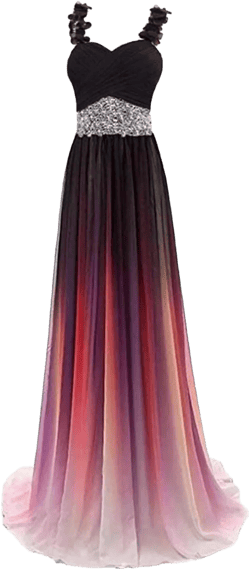 WDBFY Women's Gradient Ombre Chiffon Evening Dresses Beaded Long Formal Prom Dresses A-Line Bridesmaid Gowns 26 Plus Style C-multicolor