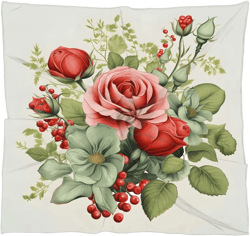 Silk Like Head Scarf Hair Scarf for Women Square Neck Scarves for Hair Wrapping Bag Decor 23.6 Inches Romantic Roses Floral