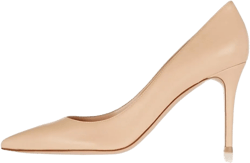 SAMMITOP Women's Classic 80mm High Heel Pumps Pointed Toe Office Work Dress Shoes 5 Beige